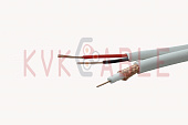 КВК(RG 59+2x0,75) плоский белый кабель