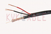 КВК(RG 59+2x0,75) плоский черный кабель